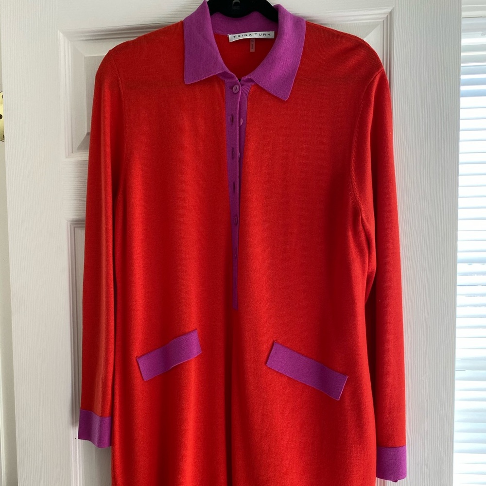 Trina Turk Merino Wool Sweater Dress